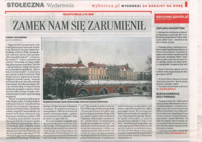 Gazeta Wyborcza - 13 kwietnia 2013 "Zamek nam się zarumienił"